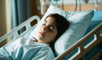 ندا یازده&zwnj;ساله به دلیل انسداد روده بستری شده است.