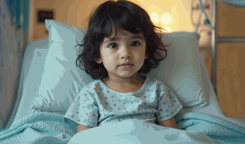 آرزو پنج&zwnj;ساله به دلیل شکستگی دست بستری شده است.