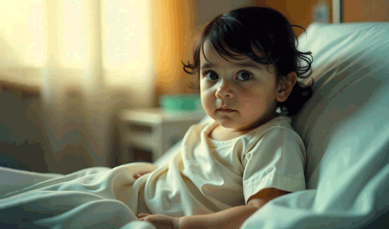 سمیر پنج&zwnj;ماهه به دلیل اسهال و استفراغ بستری شده است.