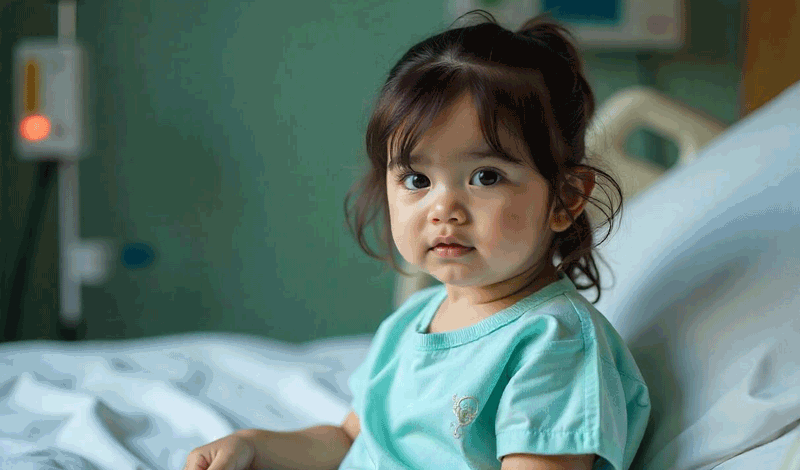 فاطمه&nbsp;دوساله به دلیل تب و لرز بستری شده است.