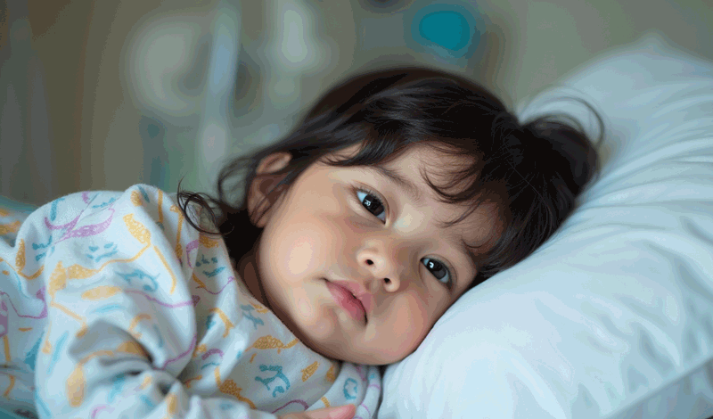 زینب(3)دوساله به دلیل تب بستری شده است.