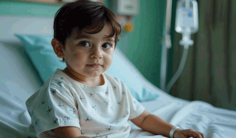 احمدرضا&nbsp;چهارساله به دلیل&nbsp;تب بستری شده است.