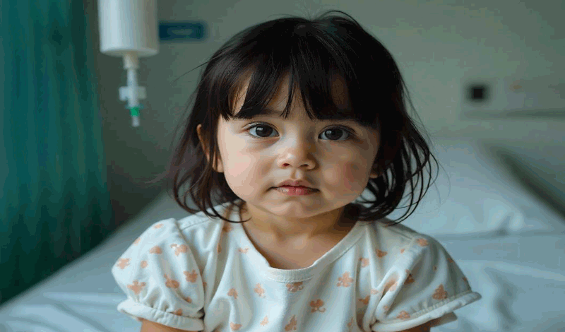 هانیا&nbsp;دوساله&nbsp;به دلیل تب بستری شده است.