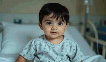 امید(7)دوساله به دلیل&nbsp;تب بستری شده است.