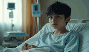 امیرحسین پانزده&zwnj;ساله&nbsp;به دلیل&nbsp;پارگی رباط پا بستری شده است.