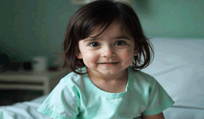 رقیه(3)چهارساله به دلیل&nbsp;تب بستری شده است.