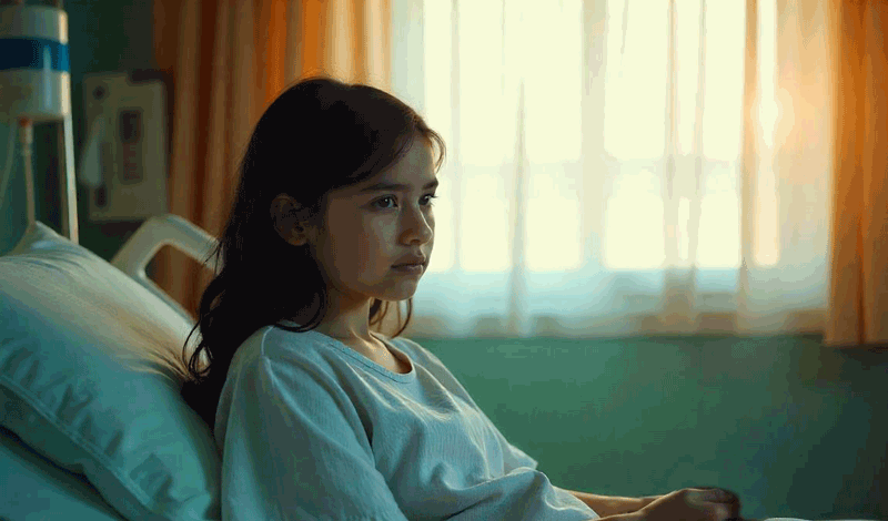 سیده صدف&nbsp;نه&zwnj;ساله به دلیل عفونت ریه بستری شده است.