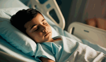 غلامرضا(3)هفت&zwnj;ساله به دلیل مشکل تنفسی بستری شده است.