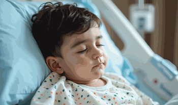 محمدرضا شش&zwnj;ساله به دلیل تب بستری شده است.