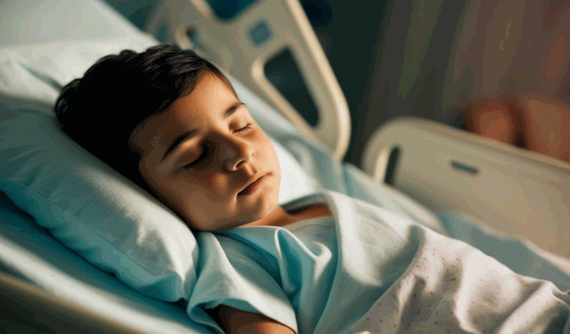 نوید(10)هفت&zwnj;ساله به دلیل عفونت ریه بستری شده است.