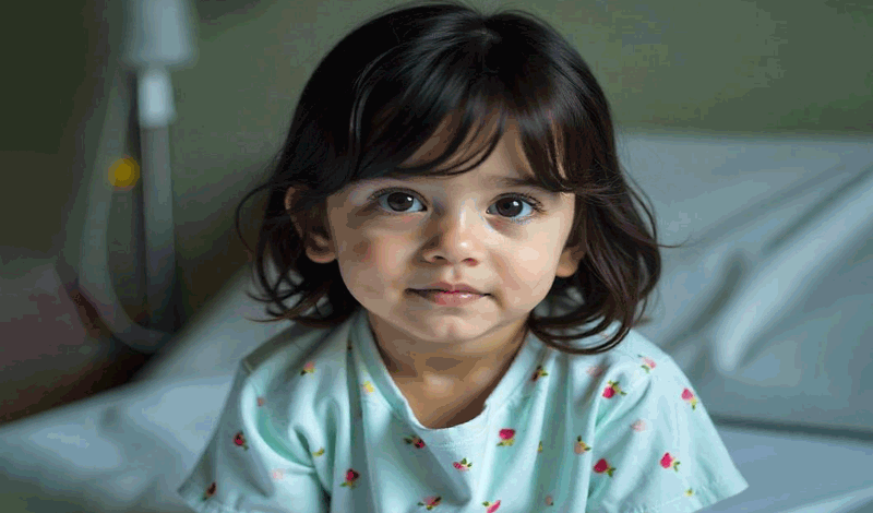 ثنا(7)شش&zwnj;ساله به دلیل تشنج بستری شده است.