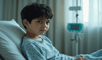امیرمهدی نه&zwnj;ساله به دلیل شکستگی دست بستری شده است.